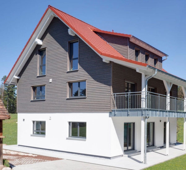 Satteldach Haus Bay Fertighaus WEISS