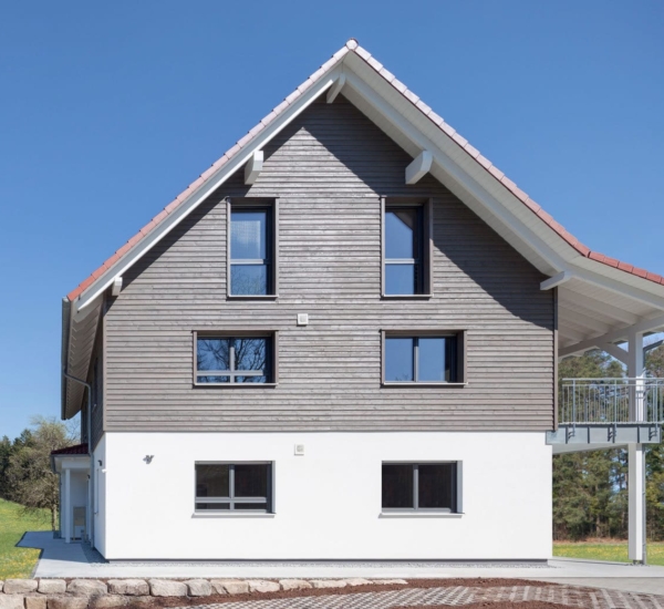Satteldach Haus Bay Fertighaus WEISS