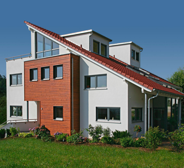Pultdach Haus Koch Fertighaus WEISS