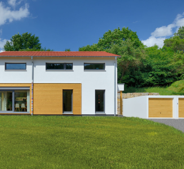 Satteldach Haus Krug Fertighaus WEISS