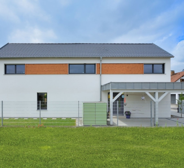 Satteldach Haus Moder Fertighaus WEISS