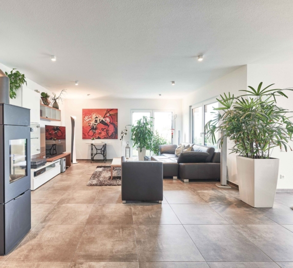 Wohnzimmer Bungalow Kaspar Holzhaus WEISS