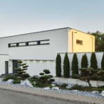 Außenansicht Haus Pudellek Holzhaus WEISS