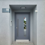 Haustür Haus Chmel Holzhaus WEISS