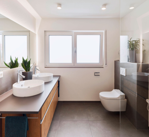 Badezimmer Haus Chmel Holzhaus WEISS