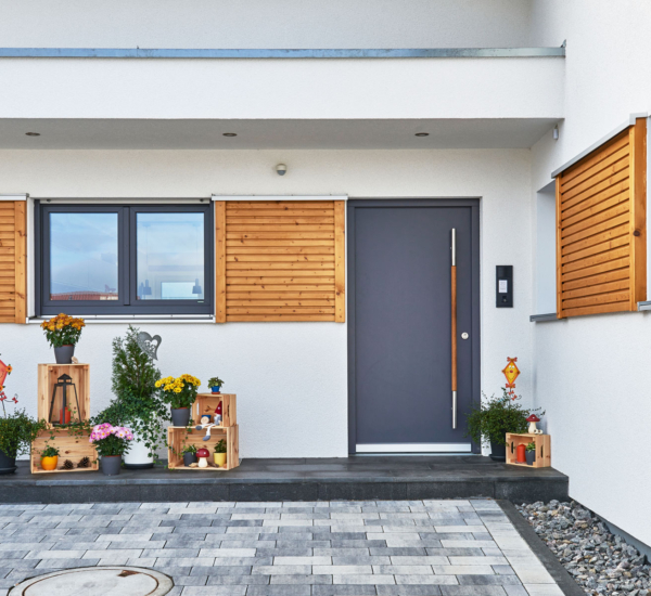 Haustür Haus Schumacher Holzhaus WEISS