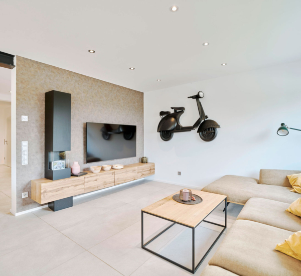 Wohnzimmer Haus Troglia von Fertighaus WEISS